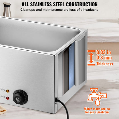 M-100 - 19Qt Stainless Steel Food Warmer with Dry-Burn Protection