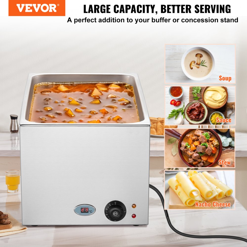M-300 - 18L Stainless Steel Food Warmer with Dry-Burn Protection
