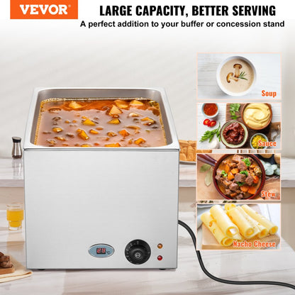 M-300 - 18L Stainless Steel Food Warmer with Dry-Burn Protection