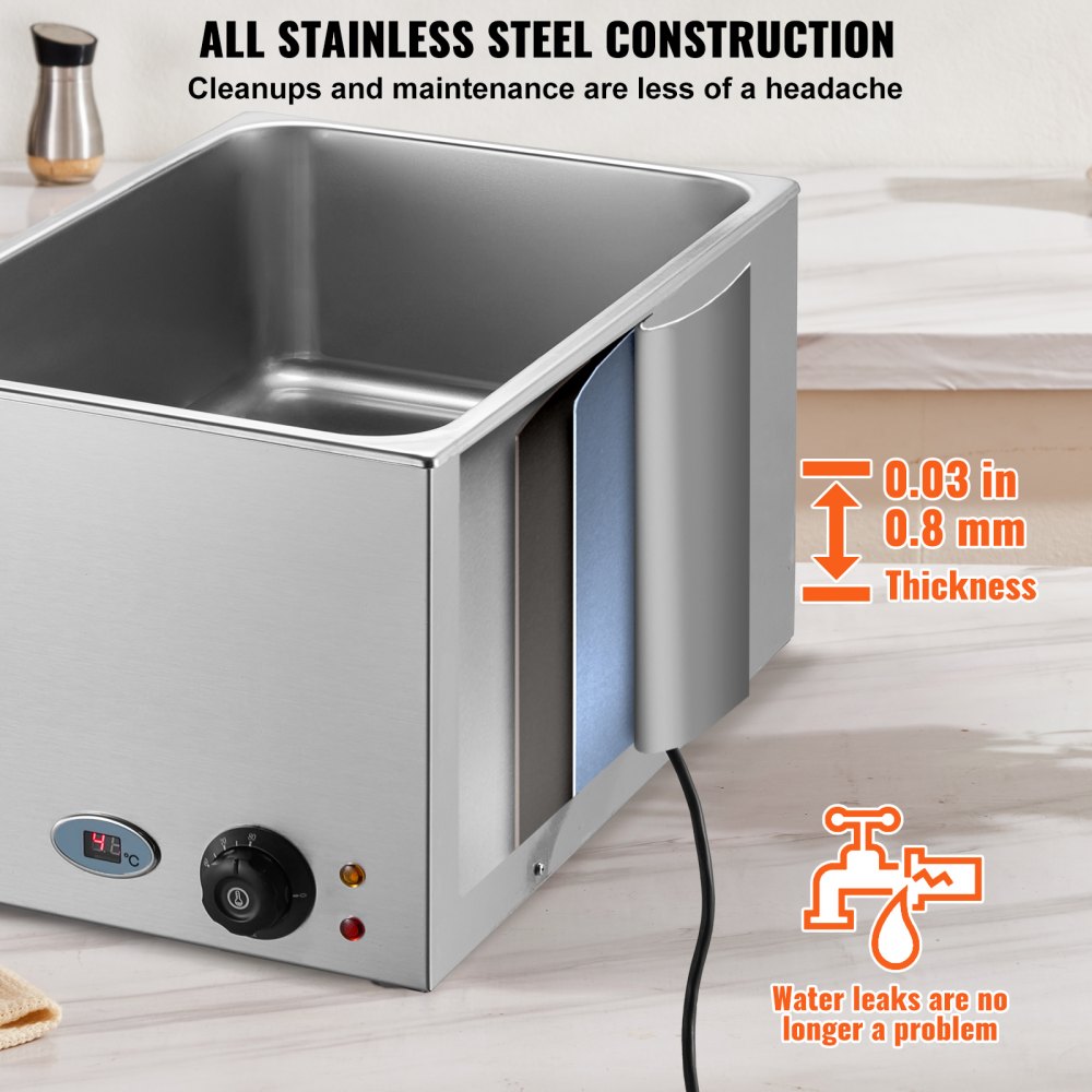 M-300 - 18L Stainless Steel Food Warmer with Dry-Burn Protection
