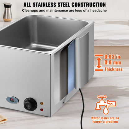 M-300 - 18L Stainless Steel Food Warmer with Dry-Burn Protection