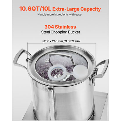SC-7310 - 10.6QT Stainless Steel Food Processor with S-Shaped Blades