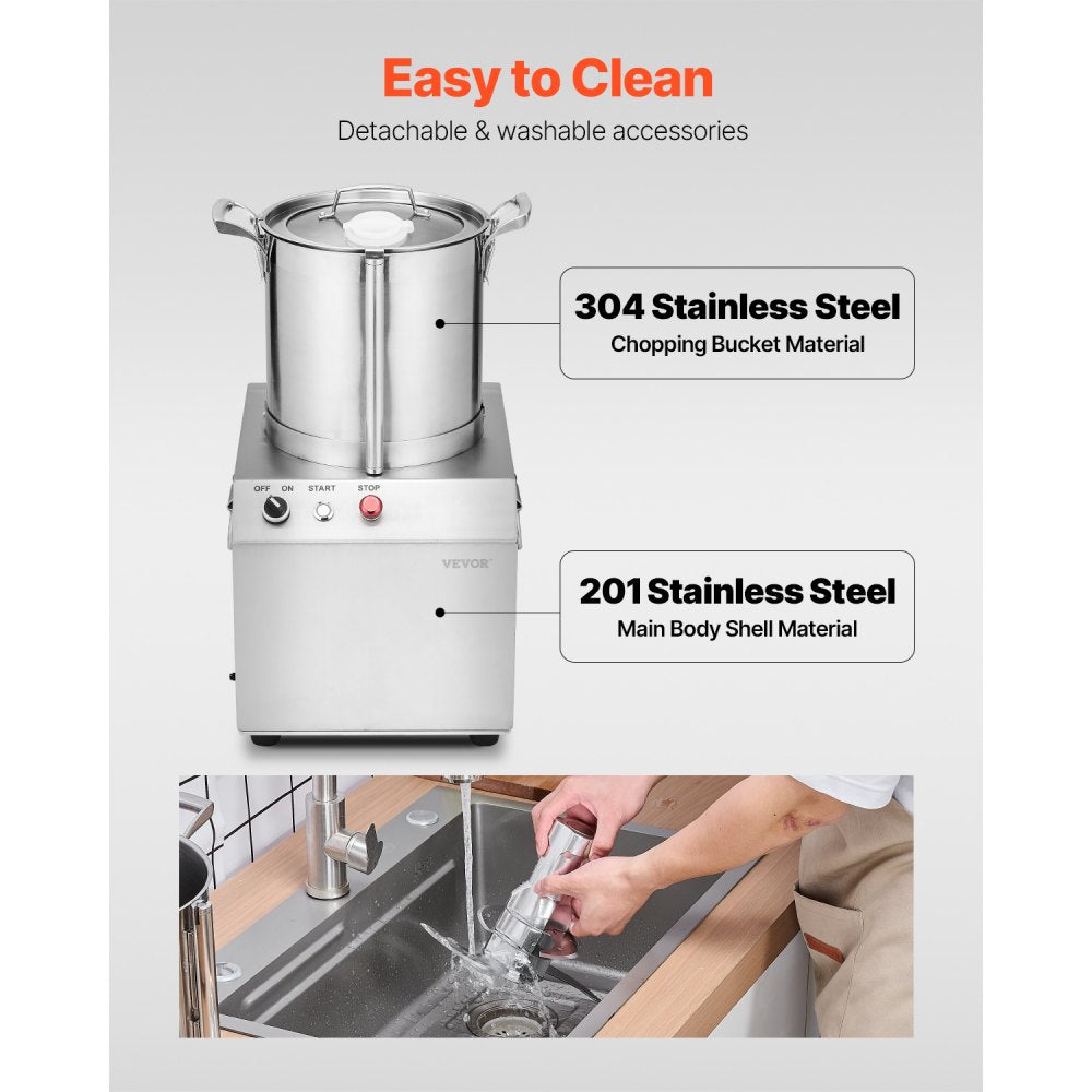 SC-7310 - 10.6QT Stainless Steel Food Processor with S-Shaped Blades