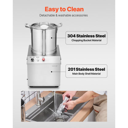 SC-7310 - 10.6QT Stainless Steel Food Processor with S-Shaped Blades