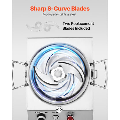 SC-7304 - 4.3QT Stainless Steel Food Processor with Powerful 550W Motor