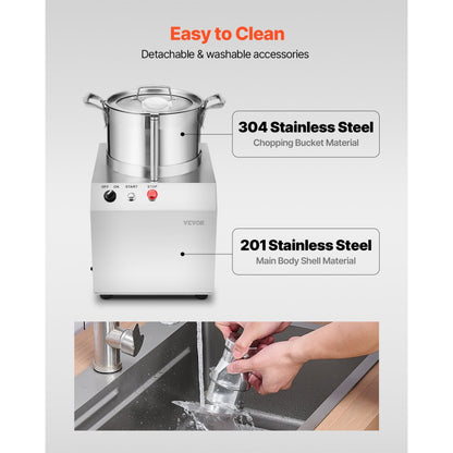 SC-7306 - 6.3QT Stainless Steel Food Processor with S-Blades