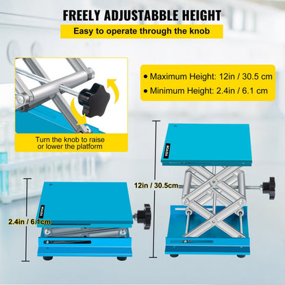 8 in Lab Jack - Durable Aluminum Lab Lift with 2.4"-12" Height Adjustment
