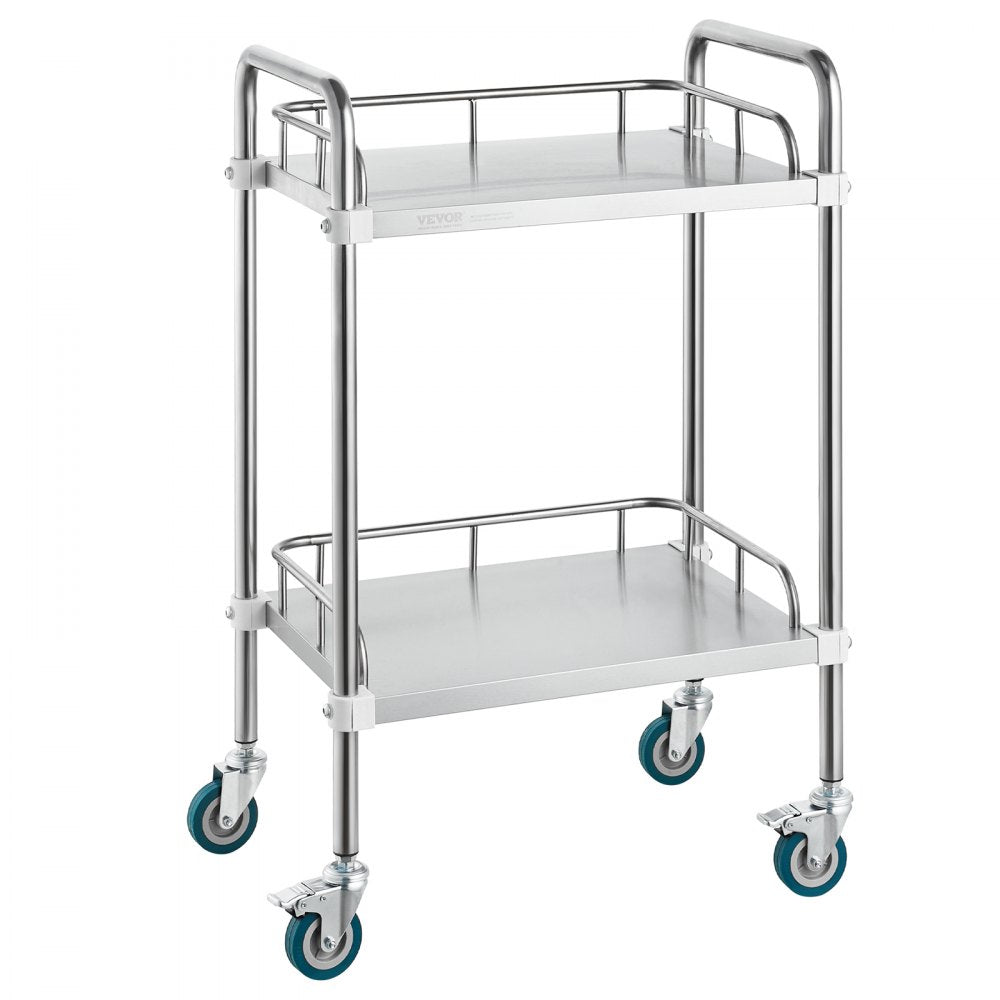 K-ST753 - Stainless Steel Lab Rolling Cart, 15.16"x21.57"x34.06", Easy Assembly