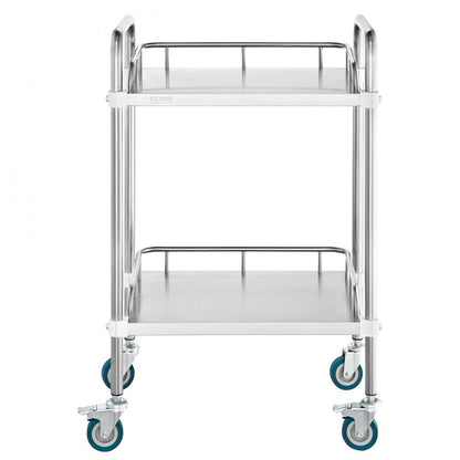 K-ST753 - Stainless Steel Lab Rolling Cart, 15.16"x21.57"x34.06", Easy Assembly