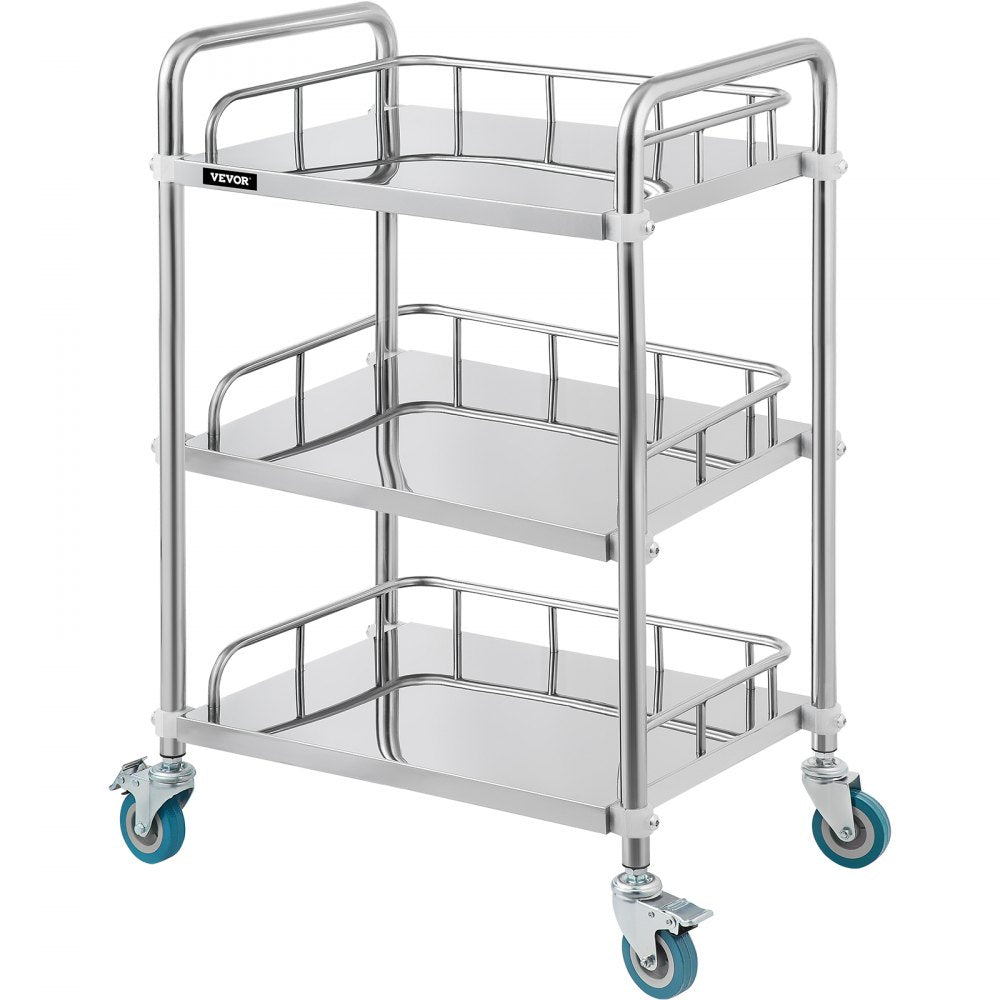 010171054581 - Stainless Steel Lab Cart, 23.4" x 15.6", 220 lbs Capacity