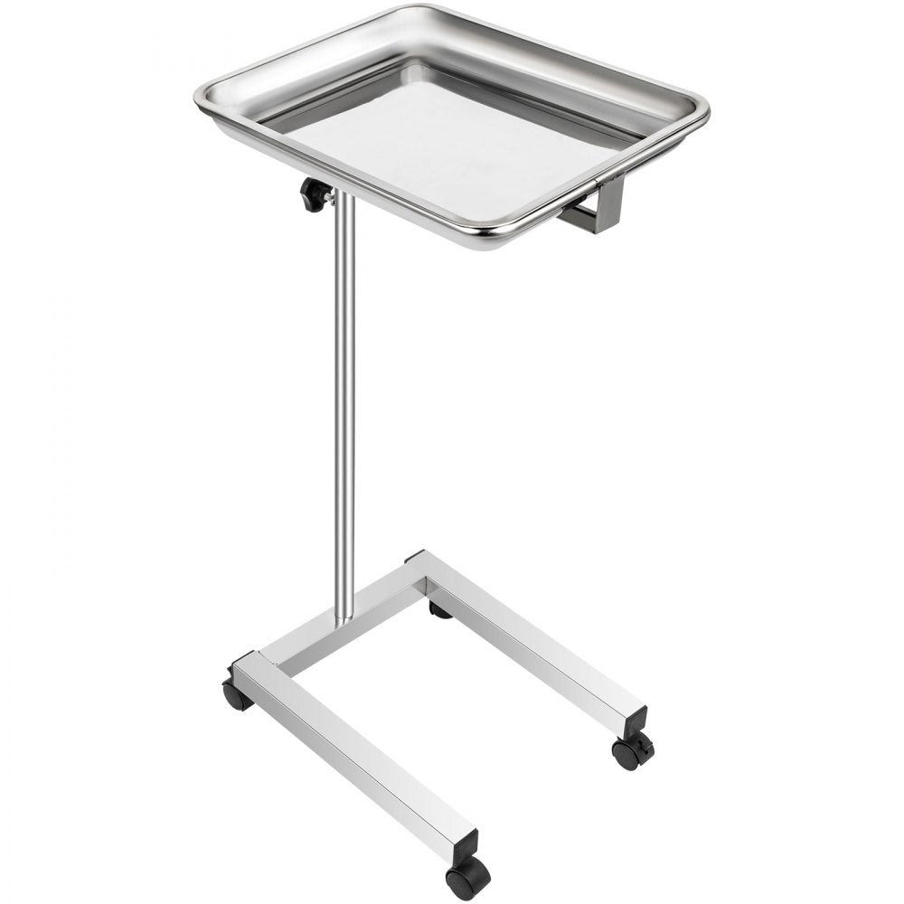 010122479051 - 32-51" Stainless Steel Adjustable Mayo Stand with Removable Tray