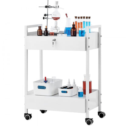K-SH004 - Durable Stainless Steel Lab Cart, 24.21"x14.96"x33.46"
