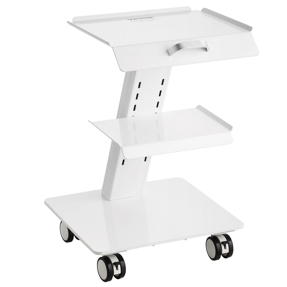 K-SH002 - Durable 3-Layer Steel Lab Trolley, 220 lbs, 15.75 x 16.34 inches