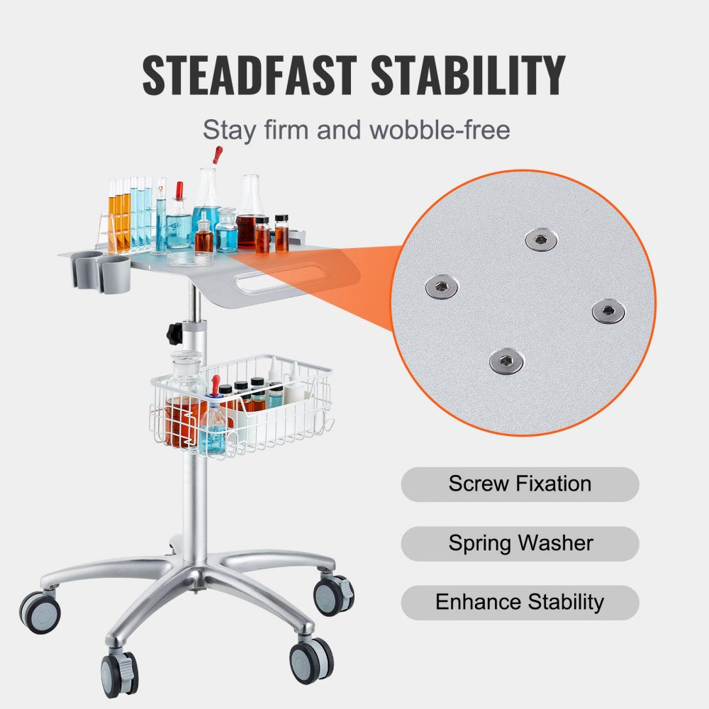 K-SH003 - Versatile 19.09"x16.73" Height Adjustable Medical Cart