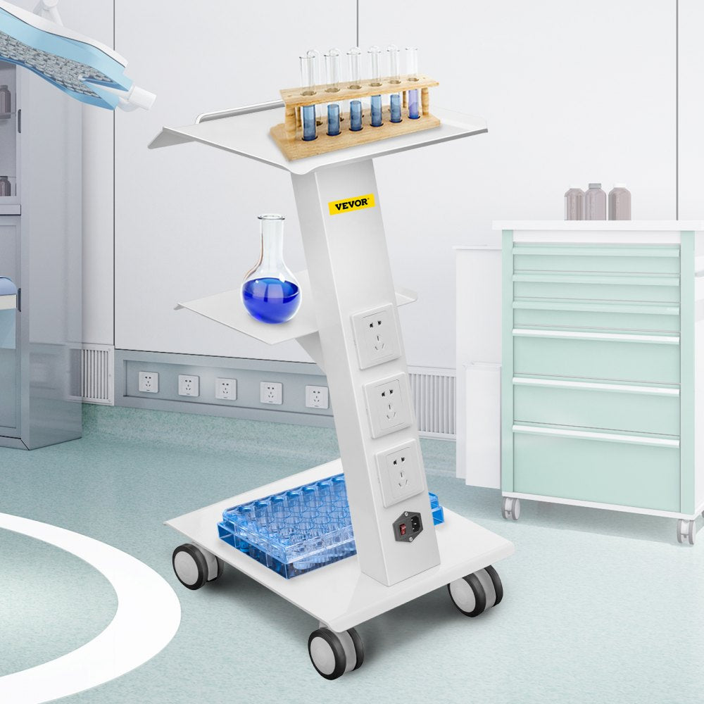 T3 - High-Strength Metal Lab Cart with Adjustable Shelves and Wheels