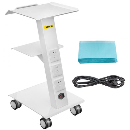 T3 - High-Strength Metal Lab Cart with Adjustable Shelves and Wheels