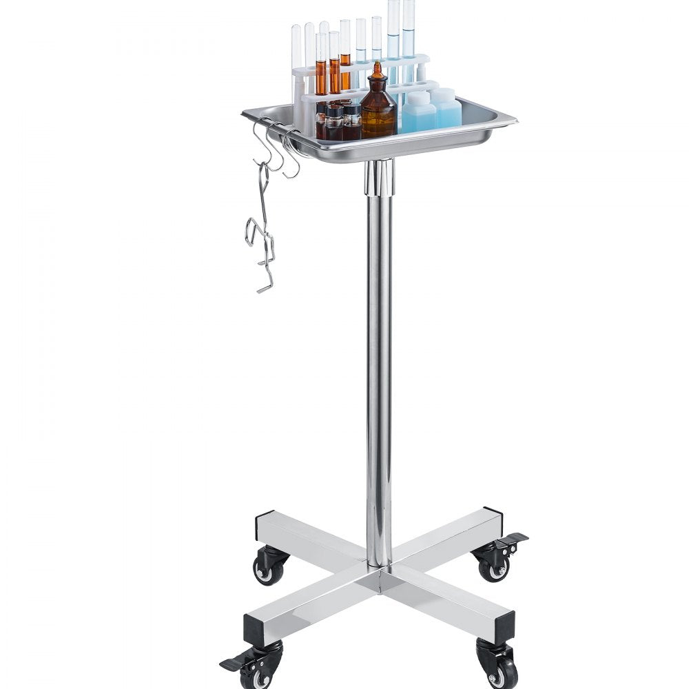 141001 - Durable SUS 201 Stainless Steel Mayo Stand, 31.9"-55" Adjustable Height