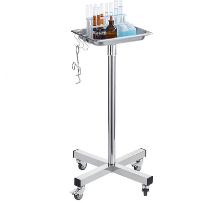 141001 - Durable SUS 201 Stainless Steel Mayo Stand, 31.9"-55" Adjustable Height