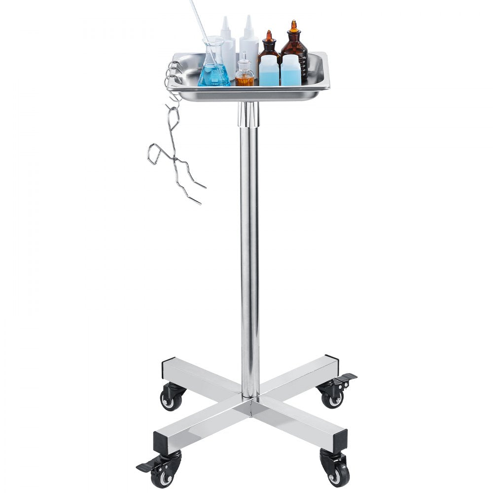 141001 - Durable SUS 201 Stainless Steel Mayo Stand, 31.9"-55" Adjustable Height
