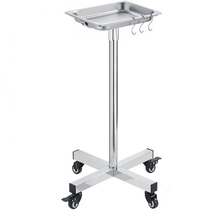 141001 - Durable SUS 201 Stainless Steel Mayo Stand, 31.9"-55" Adjustable Height