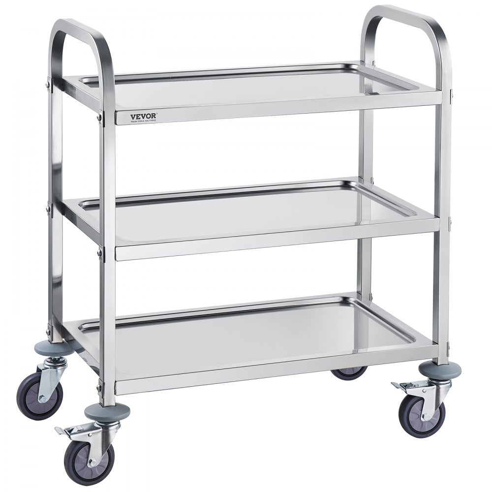 100203 - Durable VEVOR Stainless Steel Cart, 29.1” x 15.6”, 3 Layers