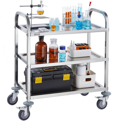 100203 - Durable VEVOR Stainless Steel Cart, 29.1” x 15.6”, 3 Layers
