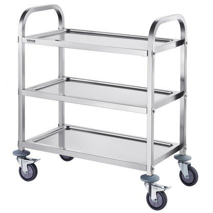 100203 - Durable VEVOR Stainless Steel Cart, 29.1” x 15.6”, 3 Layers