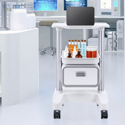 Y-1T1C - 2-Tier Lab Cart, 18.3"x18"x29.75", Heavy-Duty ABS Construction