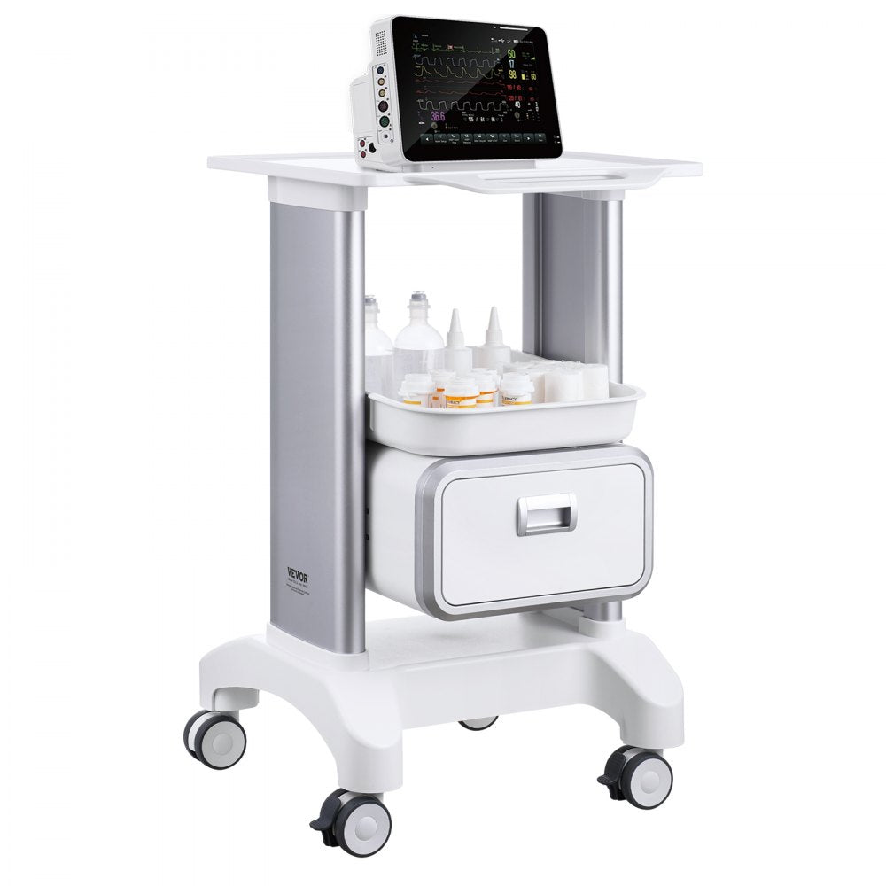 Y-1T1C - 2-Tier Lab Cart, 18.3"x18"x29.75", Heavy-Duty ABS Construction