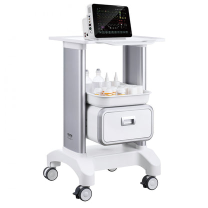 Y-1T1C - 2-Tier Lab Cart, 18.3"x18"x29.75", Heavy-Duty ABS Construction