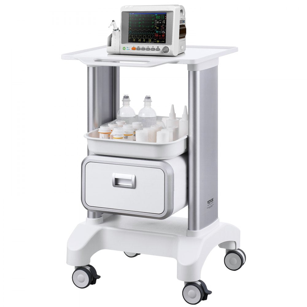 Y-1T1C - 2-Tier Lab Cart, 18.3"x18"x29.75", Heavy-Duty ABS Construction
