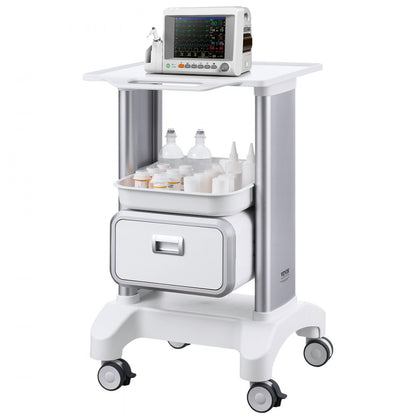 Y-1T1C - 2-Tier Lab Cart, 18.3"x18"x29.75", Heavy-Duty ABS Construction