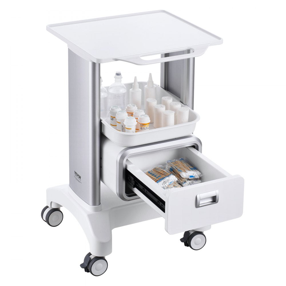Y-1T1C - 2-Tier Lab Cart, 18.3"x18"x29.75", Heavy-Duty ABS Construction