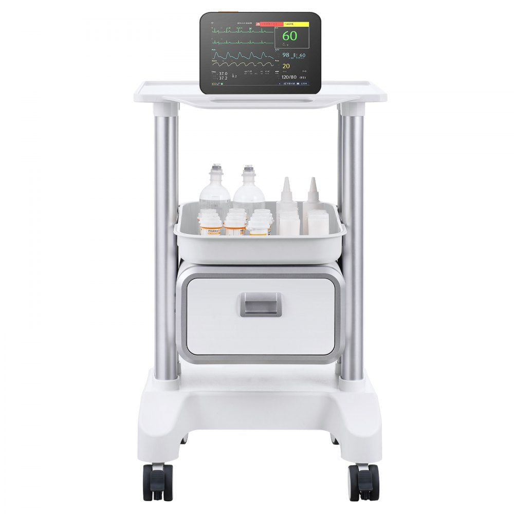 Y-1T1C - 2-Tier Lab Cart, 18.3"x18"x29.75", Heavy-Duty ABS Construction