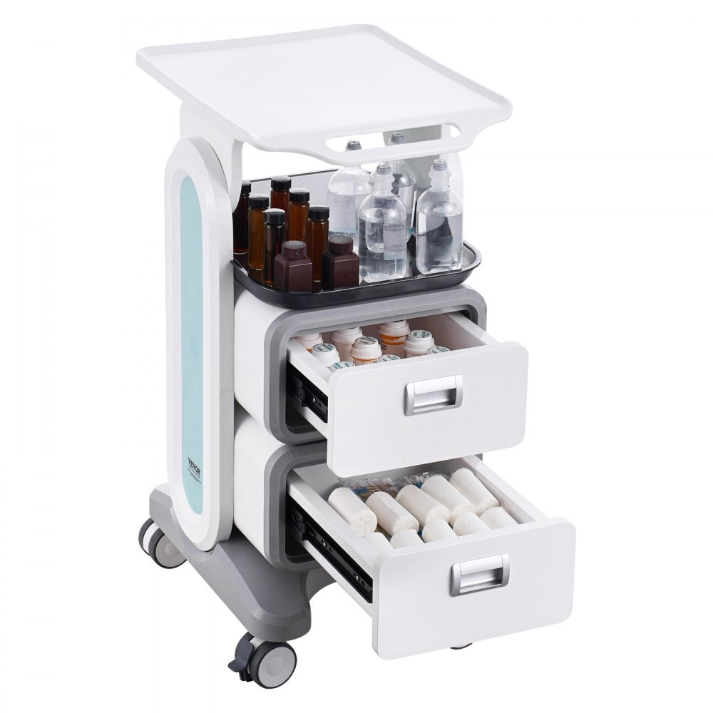 FY-1T2C - VEVOR 3-Tier Medical Cart with Drawers & Top Tray, 12.6" x 15.7"