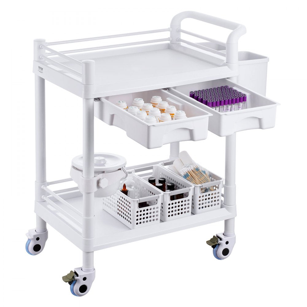 K-UT103A1 - VEVOR 2-Tier Lab Cart with 110lb Capacity & Silent Wheels