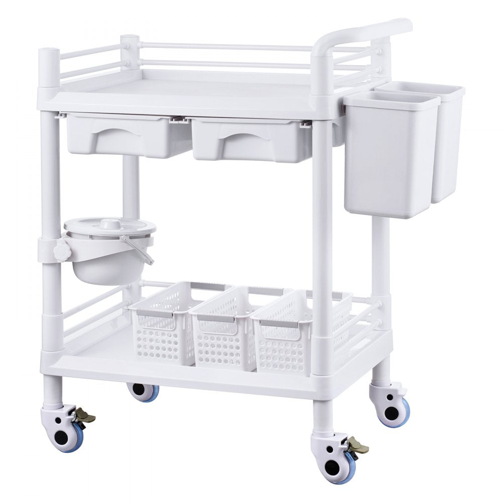 K-UT103A1 - VEVOR 2-Tier Lab Cart with 110lb Capacity & Silent Wheels