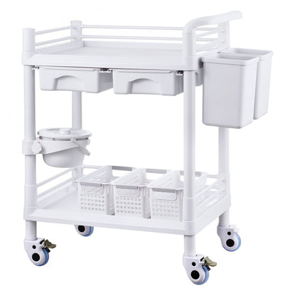 K-UT103A1 - VEVOR 2-Tier Lab Cart with 110lb Capacity & Silent Wheels