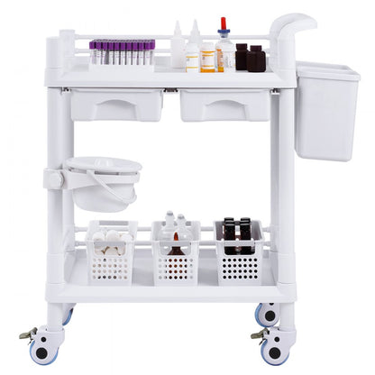K-UT103A1 - VEVOR 2-Tier Lab Cart with 110lb Capacity & Silent Wheels