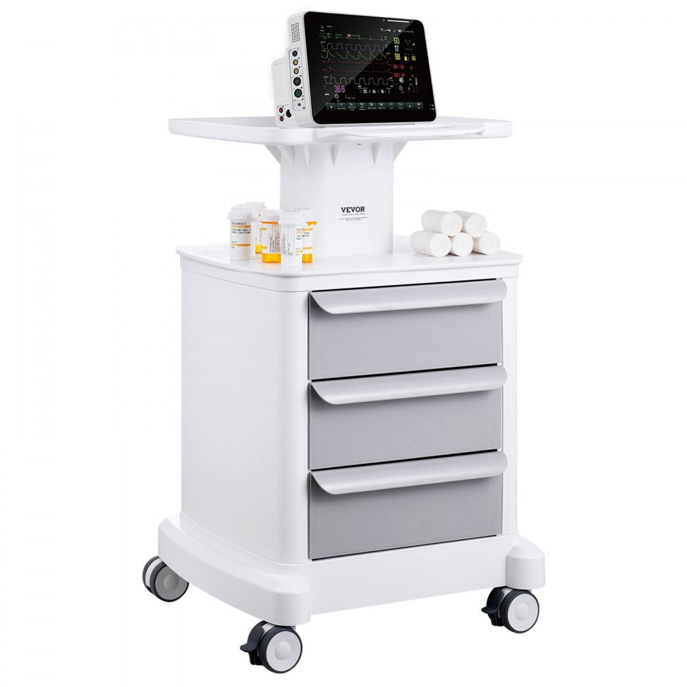 FY-1T3C - Durable 4-Tier Medical Cart with 110 lbs Capacity & Drawers