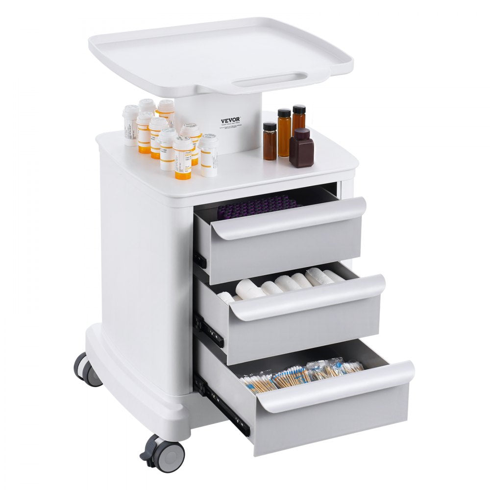 FY-1T3C - Durable 4-Tier Medical Cart with 110 lbs Capacity & Drawers
