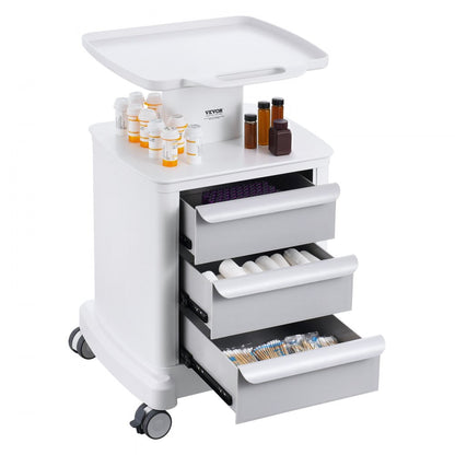 FY-1T3C - Durable 4-Tier Medical Cart with 110 lbs Capacity & Drawers