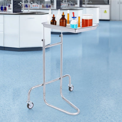 140301 - Durable Stainless Steel Lab Cart with Adjustable Height & Silent Wheels