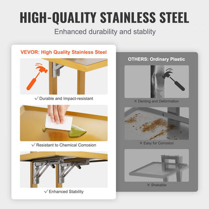 140302 - Sturdy Stainless Steel Lab Cart, 2 Trays, 44 lbs Capacity