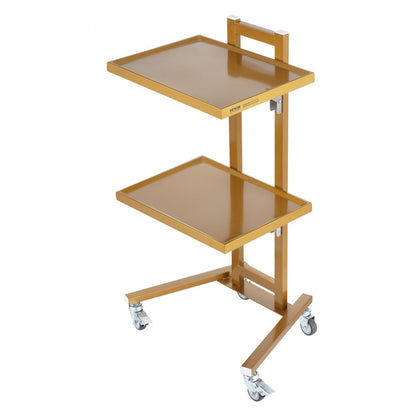 140302 - Sturdy Stainless Steel Lab Cart, 2 Trays, 44 lbs Capacity