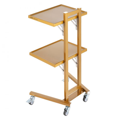 140302 - Sturdy Stainless Steel Lab Cart, 2 Trays, 44 lbs Capacity
