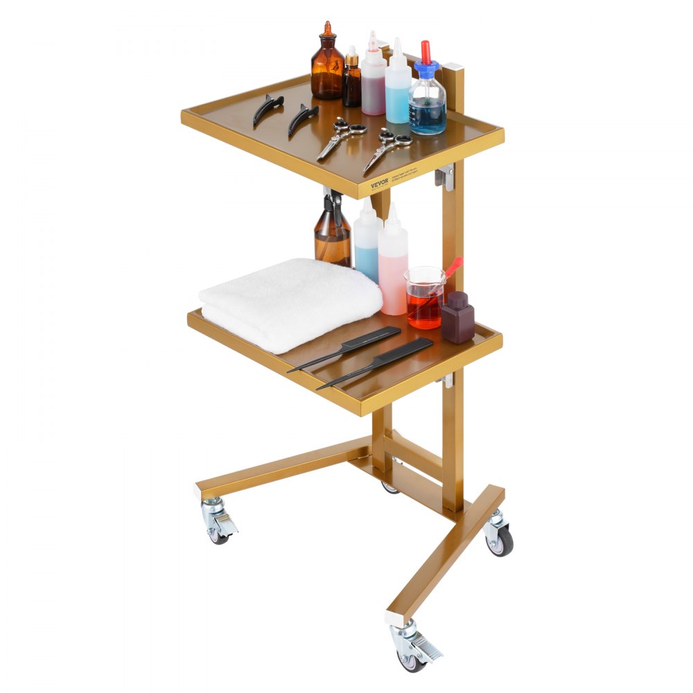 140302 - Sturdy Stainless Steel Lab Cart, 2 Trays, 44 lbs Capacity