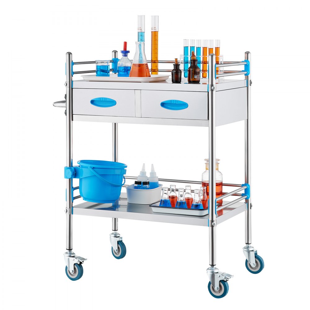 K-ST529 - 2-Tier Stainless Steel Utility Cart for Labs & Hospitals