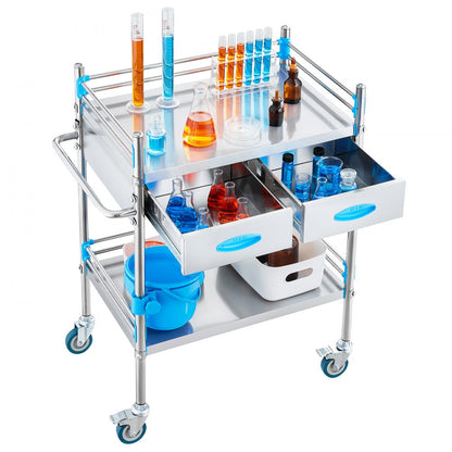 K-ST529 - 2-Tier Stainless Steel Utility Cart for Labs & Hospitals