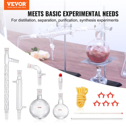 YHEO-6 - Durable 1000mL & 500mL Borosilicate Glass Distillation Kit